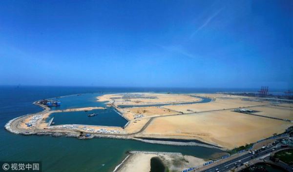 A general view of Colombo Port City construction site, which is backed by Chinese investment, in Colombo, Sri Lanka, on August 23, 2018. [Photo: VCG]