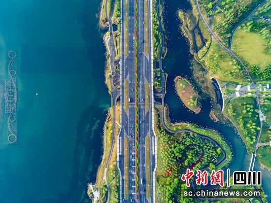 俯瞰天府新区绿道景观。 俯瞰天府新区绿道景观。