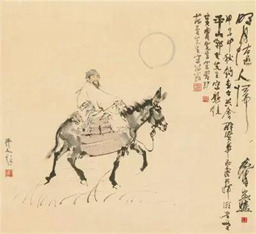 平山郁夫与范曾的世纪友谊再谱新章,平山郁夫美术馆馆长再画明月,期待范增_fororder_202300024